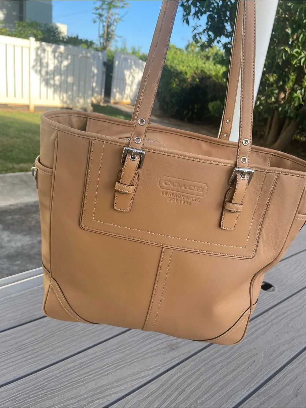 Coach Tan Leather Shoulder Tote